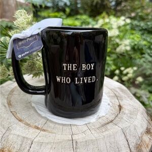 ⚡️🖤 Rae Dunn x Harry Potter Double Sided Black Mug - The Boy Who Lived NWT